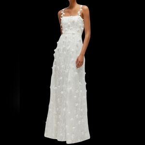 Dessy Collection Shirred 3D Sequin Embroidery Floral Maxi Dress... Size 18